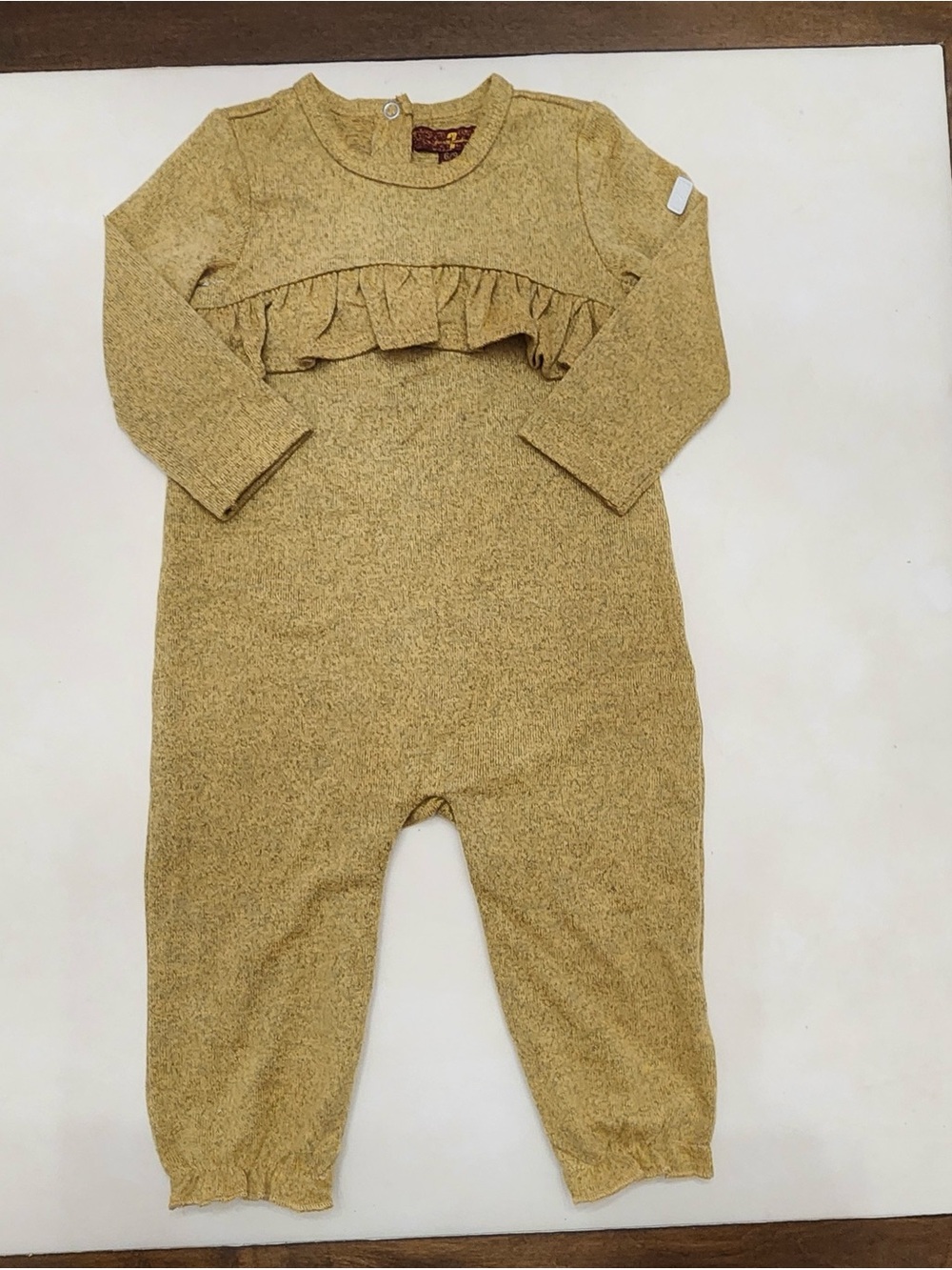Kids One-Piece Ruffle Romper - Mustard